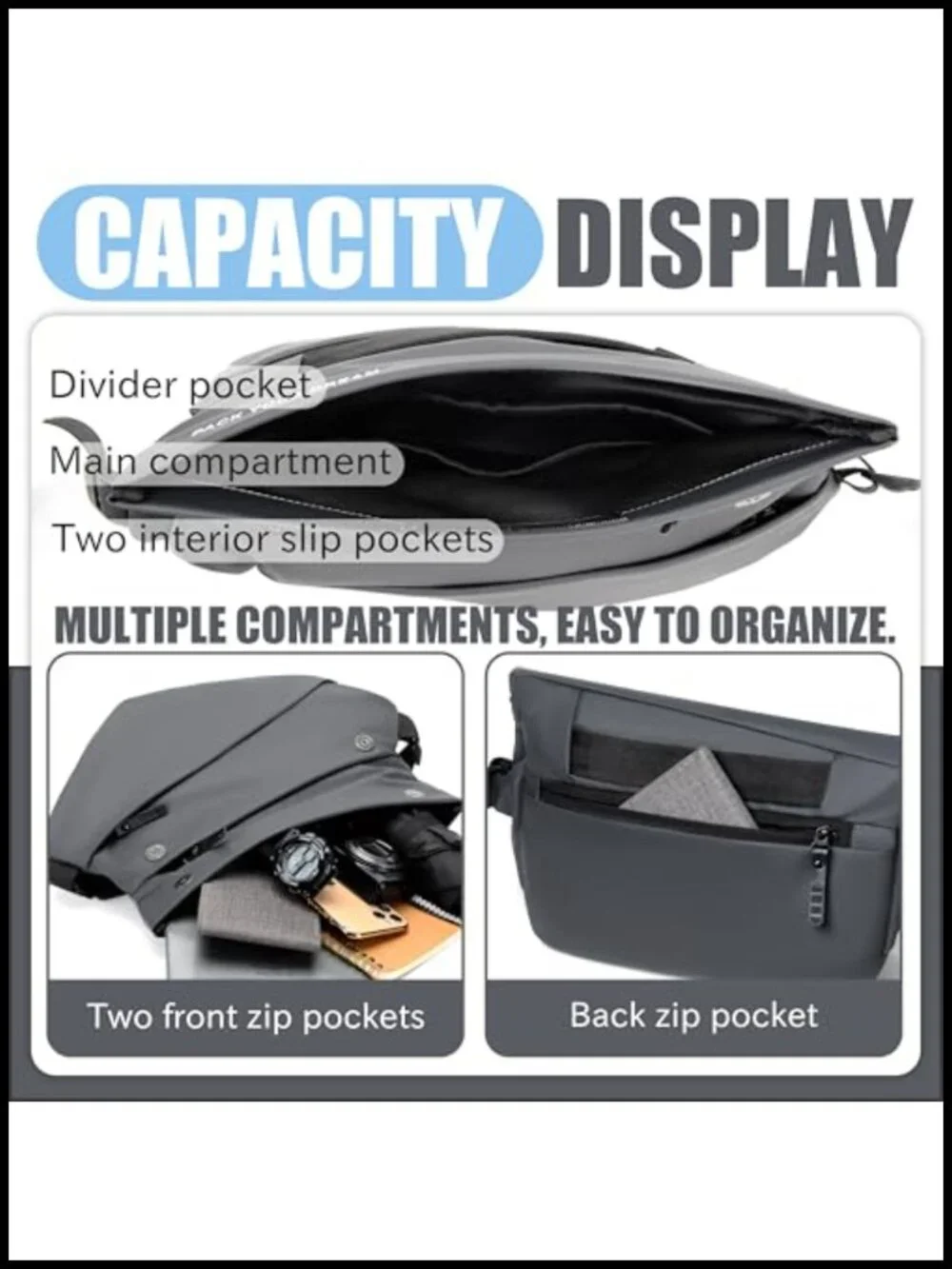 Canvas Sling Backpack Crossbody Bag for Men Casual Daypack Travel